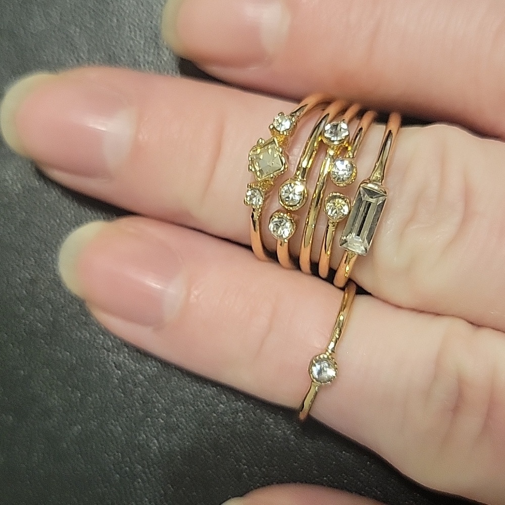 Costume jewelry, golden ring set of 6 rings - Picture 10 of 10